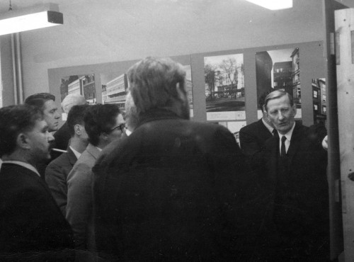 © All rights reserved. Courtesy of David Ross. Picture taken at the opening ceremony of the "New Life For The New Town" Exhibition at the Planning Department Gallery in Market Street, Edinburgh in the late 60